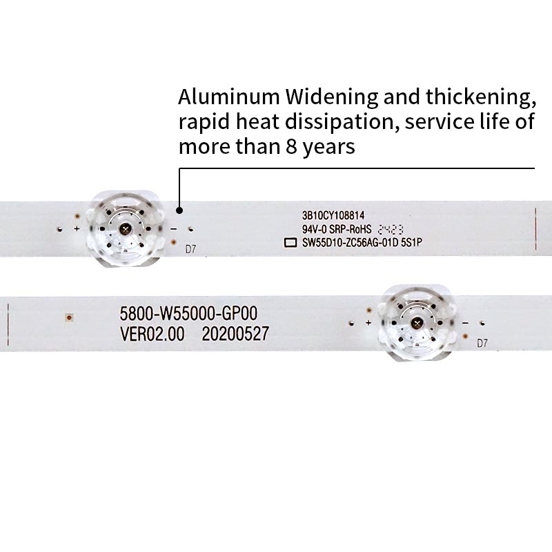 LED TV Backlight strips 5800-W55000-OP00 SW55D10-ZC56AG-01D 5S1P VER02.00 20200527 for 55A20