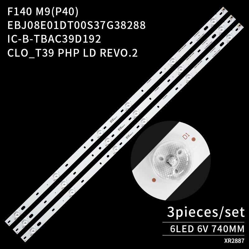 LED TV Backlight strips IC-B-TBAC39D192 EBJ08E01DT00S37G38288 F140 M9(P40) for 39PFL5708 39PFL4398H