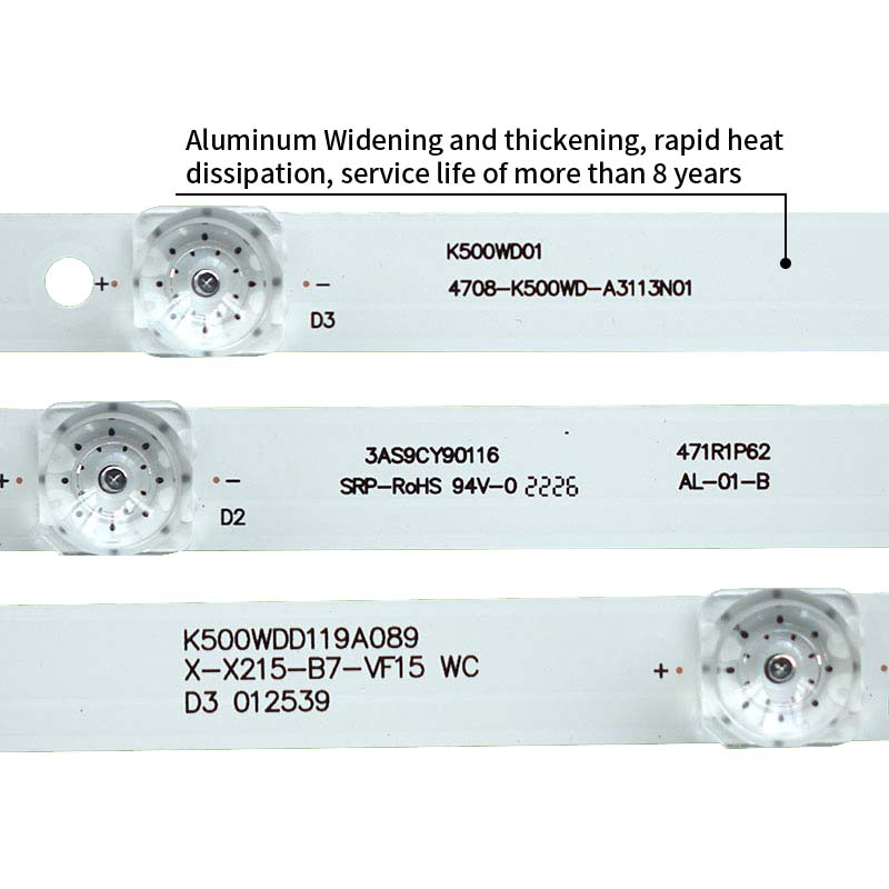 LED TV Backlight strips 4708-K500WD-A3113N01 for LE50UHD20 50UK950 50D1UDVB