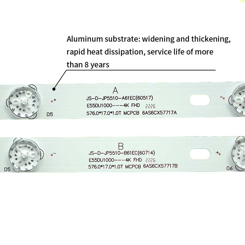 LED TV Backlight strips JS-D-JP5510-A61EC (60517) JS-D-JP5510-B61EC (60714) for 55QHQJP E55EU EP1000_MCPCB