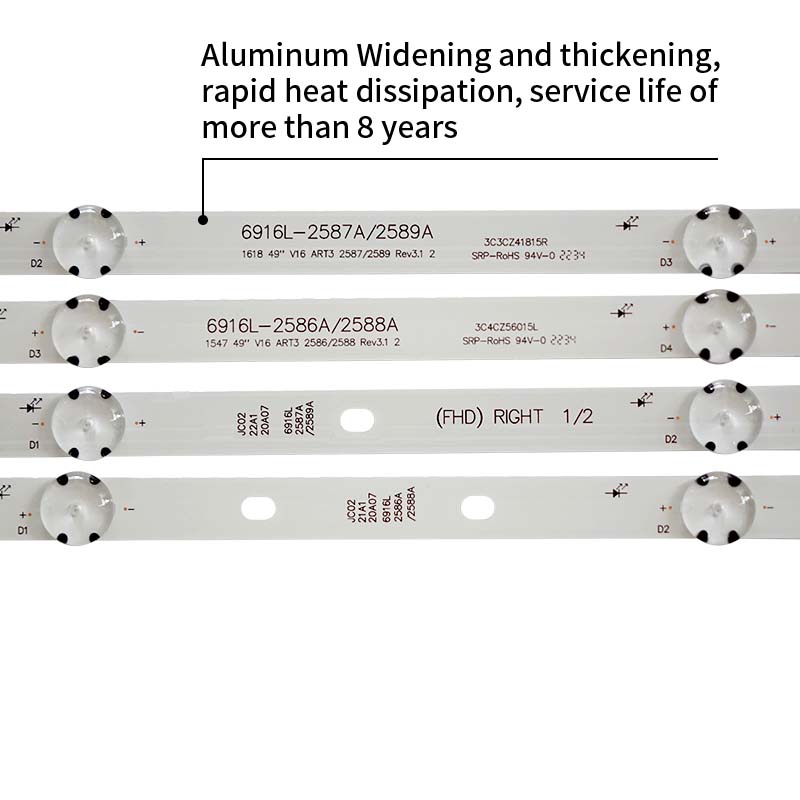 LED TV Backlight strips 49 V16 ART3 2587A/2589A Rev3.1 2 for 49LW540S 49LH630V