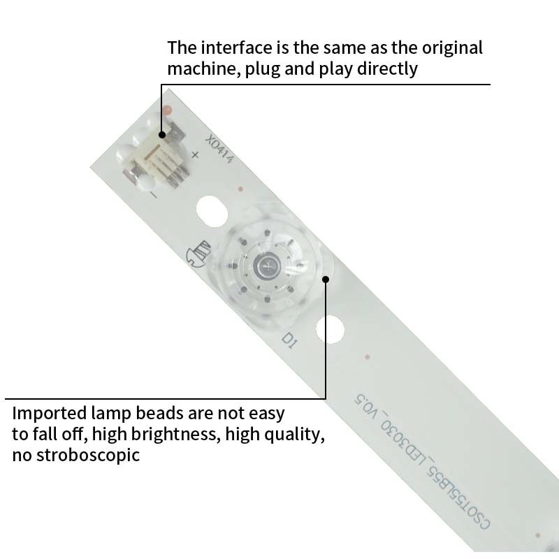 LED TV Backlight strips RF-AK550006SE30-0801 A4 CSOT55LB55_LED3030_V0.5 for BDL5530QT