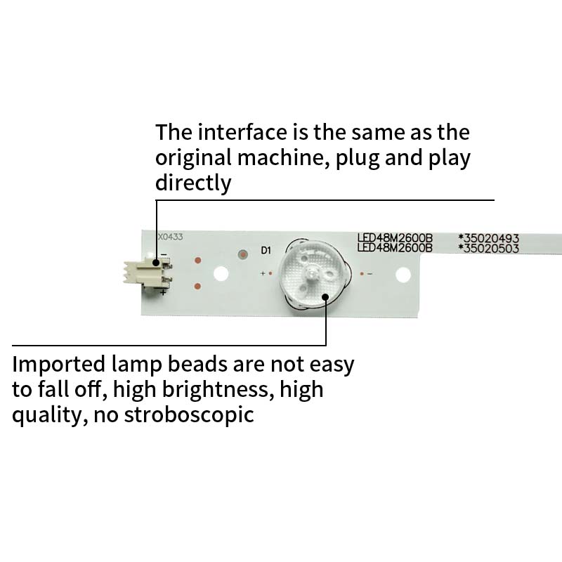 LED TV Backlight strips LED48M2600B 35020492 35020502 for 48M2600B 48E300U 48U60 A48U A48F