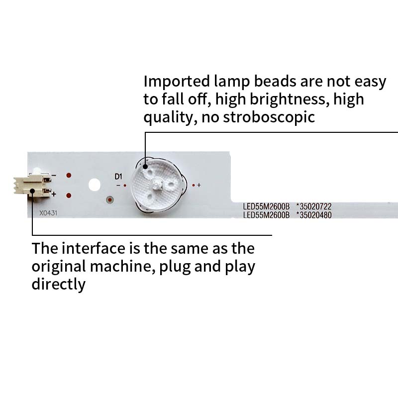 LED TV Backlight strips LED55M2600B 35020722 35020480 SZKK55D06-ZC21FG-03 for LED55K35A