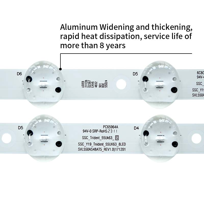 LED TV Backlight strips SSC 55UK63 8LED SVL550AS4 for 55UK6400PLF 55UM7600PLA 55UM7300AUE 55UJ6300V