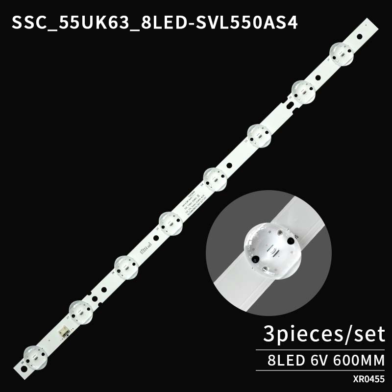 LED TV Backlight strips SSC 55UK63 8LED SVL550AS4 for 55UK6400PLF 55UM7600PLA 55UM7300AUE 55UJ6300V
