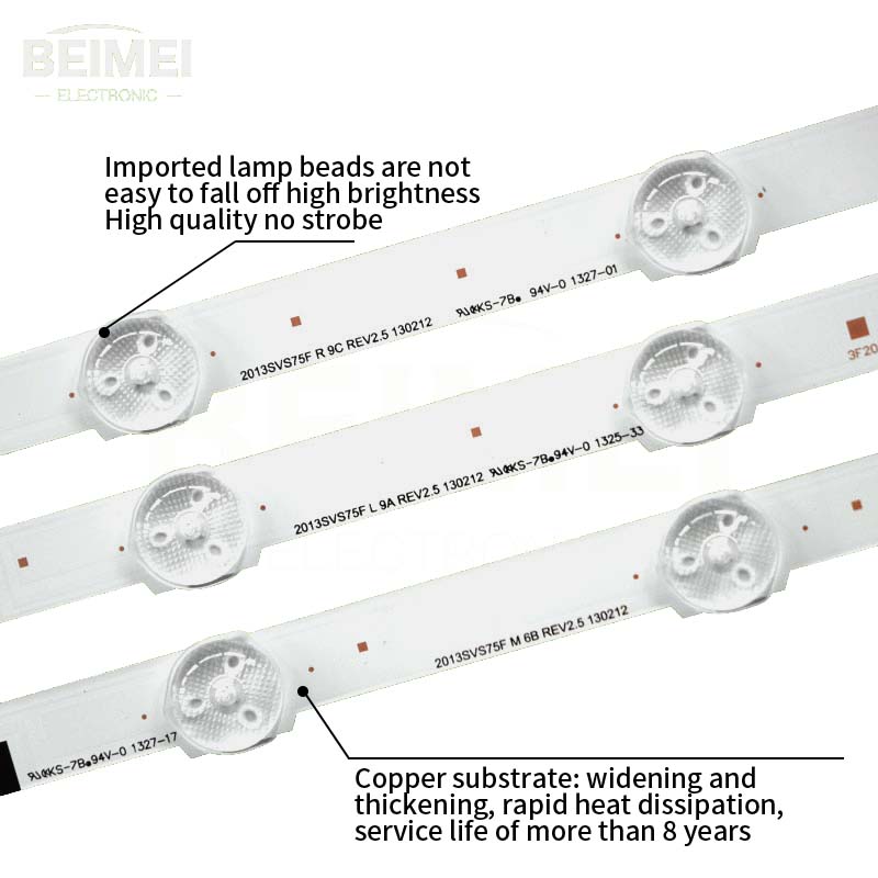 LED TV Backlight strips 2013SVS75F M 6B REV2.5 130212 for UA75F6400AJ UE75F6370