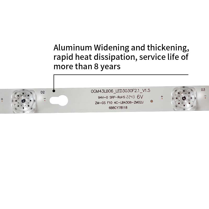 LED TV Backlight strips 0EM43LB06 LED3030F2.1 V1.5 20210715 DS-4C-LB4308-YM01J for L43E5800A-UD