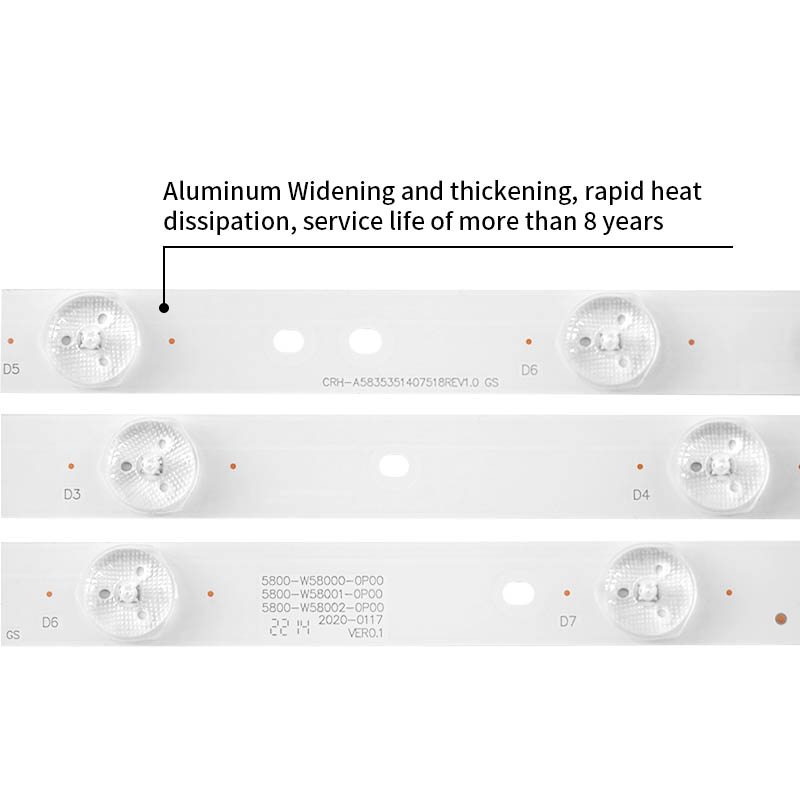 Television LED Backlight Strips 5800-W58000-0P00 5800-W58001-0P00 5800-W58002-0P00 J0K03553 for 58E6000 58M6 58V6 58E6100 58E360 Ph58e20 Ph58e20dsgwas