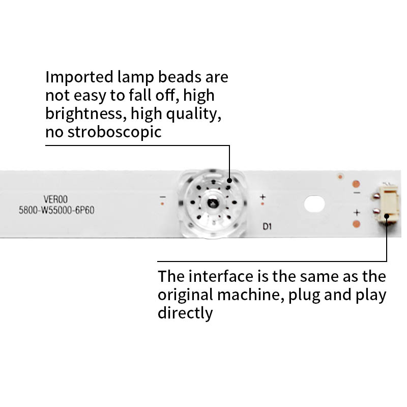 LED Television Backlight Strips 5800-W55000-6P60 CRH-A55353512065C1REV1.0 SW55D06 MJ8BM5HH22 -ZC14CG-05 for 55G6 55V8E 55N2