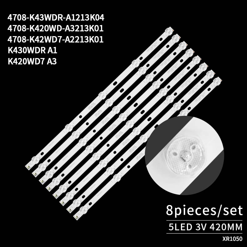 LED Television Backlight Strips K430WDR A1 20210226 4708-K43WDR-A1213K04 for 43A3  H43V9000 K430WDR A1 D43KH1003