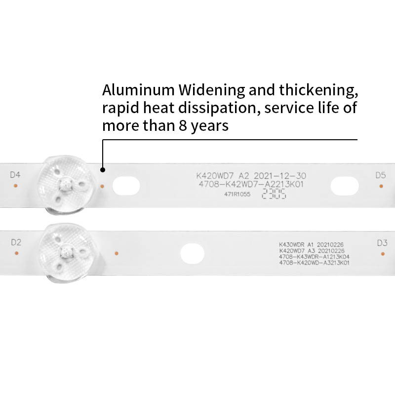 LED Television Backlight Strips K430WDR A1 20210226 4708-K43WDR-A1213K04 for 43A3  H43V9000 K430WDR A1 D43KH1003
