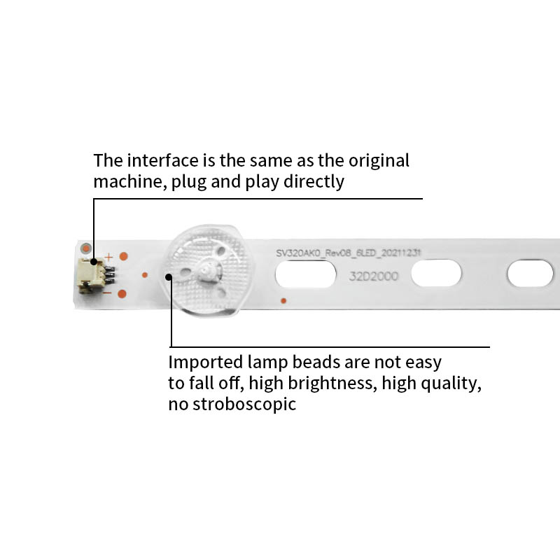 LED Television Backlight Strips SVJ320AJ9 Rev00 6LED for 32CE2210 32CE2210M LED32C1000N KHP200504D