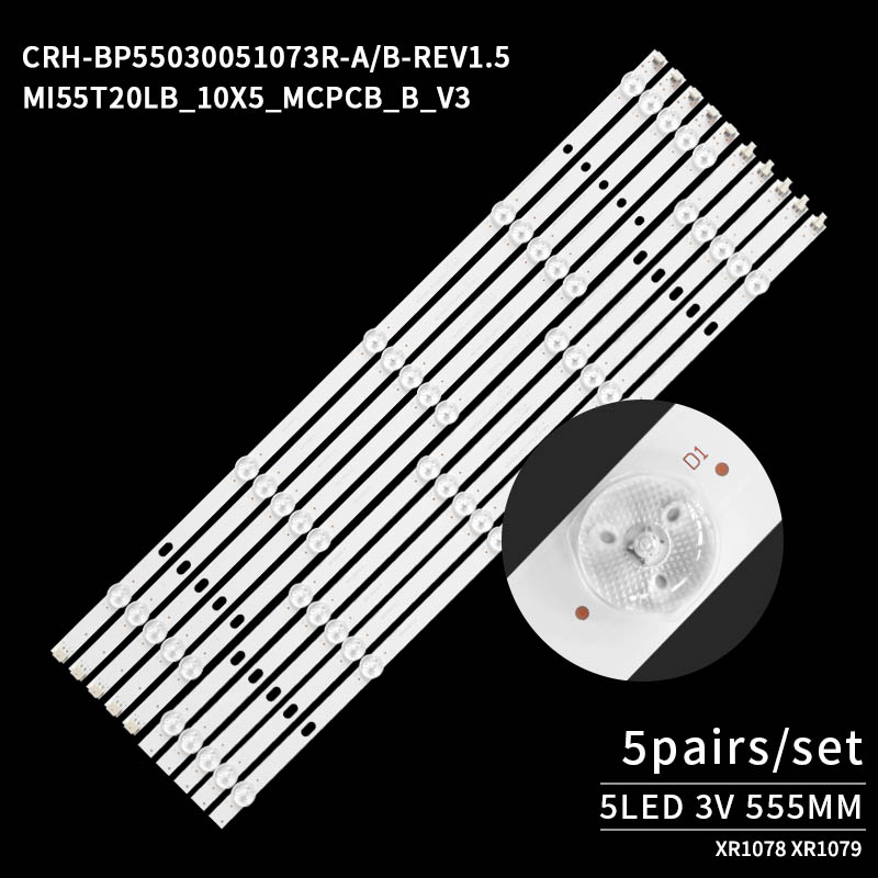 LED Television Backlight Strips MI55T20LB_10X5_MCPCB_A_V3 0829 for L55M5 AZ/AD