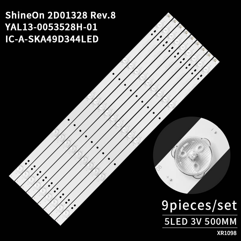 LED Television Backlight Strips HY-YAL13-0053528H-01-WW6622-S-3-4ZQ-0003 for 49E360E 49E361W