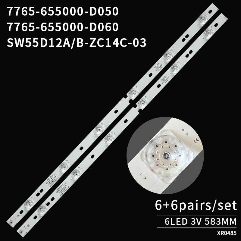 LED TV Backlight strips SW55D12A-ZC14C-03 7765-655000-D050 303SW550031 for 55E360E
