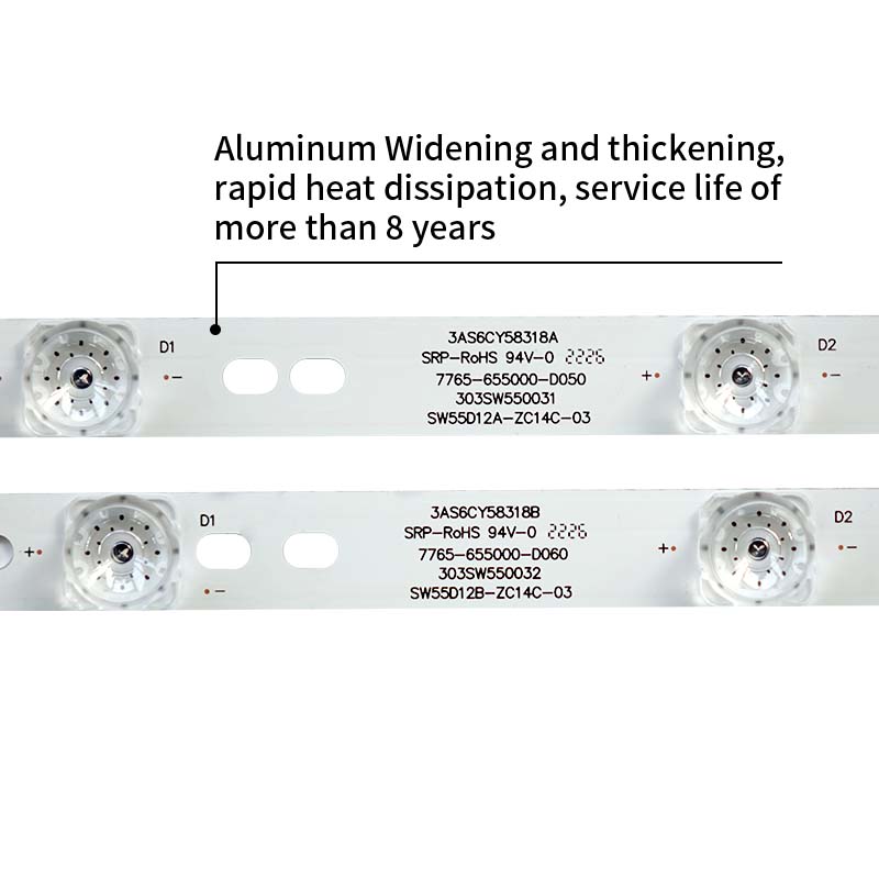 LED TV Backlight strips SW55D12A-ZC14C-03 7765-655000-D050 303SW550031 for 55E360E