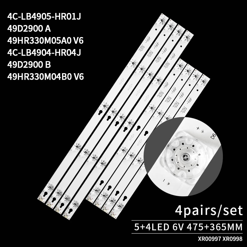 LED Television Backlight Strips 4C-LB4905-HR01J 49D2900 A/B 49HR330M04B0 V6 for D49A620U D49A630U