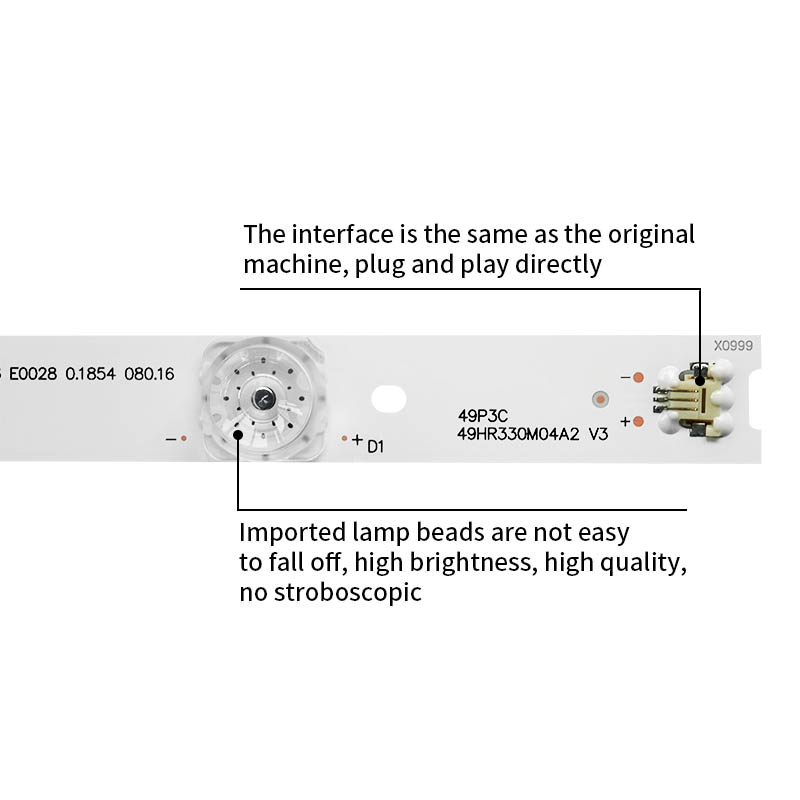 LED Television Backlight Strips 49HR330M04A2 V3 49P3C GIC49LB29-3030F2.1-V0.1 for 49P3 D49A620U
