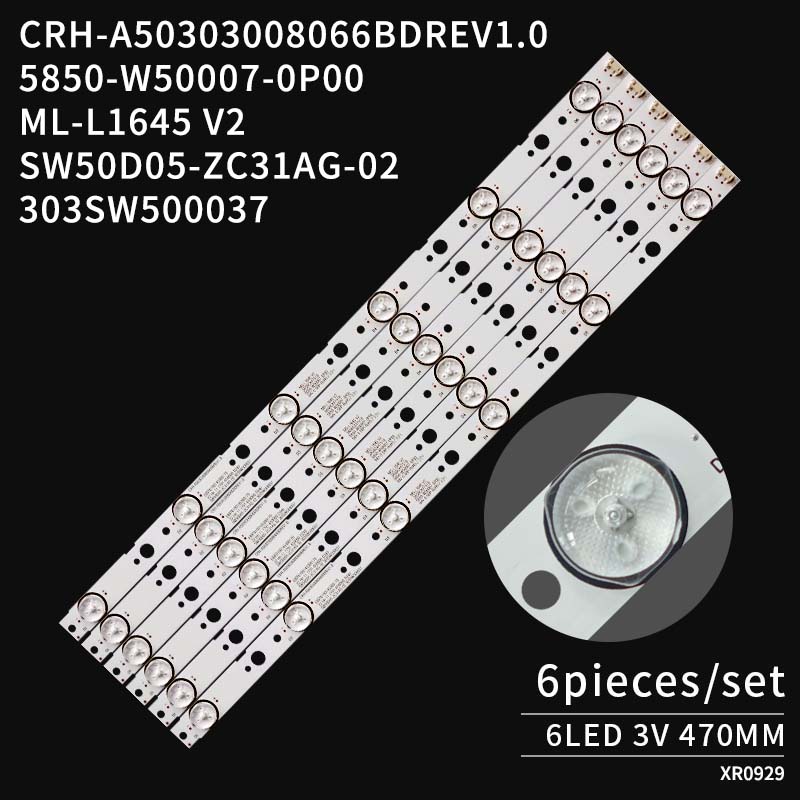 LED TV Backlight strips CRH-A50303008066BDREV1.0 SW50D05-ZC31AG-02 303SW500037 5850-W50007-0P00 ML-L1645 V2 for Mgu5010 W50US 50E388G