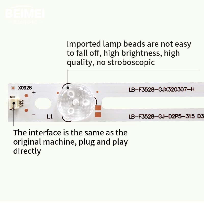 LED TV Backlight strips LB-F3528-GJ-D2P5-315 D307-V3 LEFT BLUE-32D3503V1W7C1B60017M-HF for 315LM00002 LE32H1461 LH32U3200