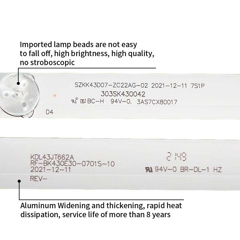 LED TV Backlight strips SZKK43D07-ZC22AG-02 7S1P LED43K1000A KDL43JT662A RF-BK430E30-0701S-10 for LED43E330C A43U