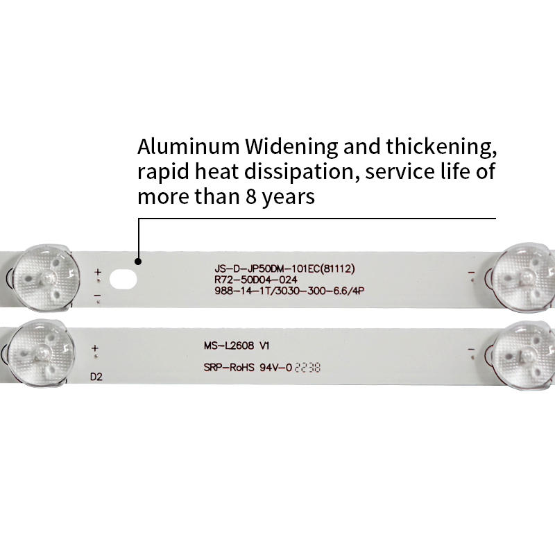 LED TV Backlight strips JS-D-JP50DM-101EC(81112) R72-50D04-024 MS-L2608 V1 988-14-1T/3030-300-6.6/4P for D50-M30 V500DJ6-QE1