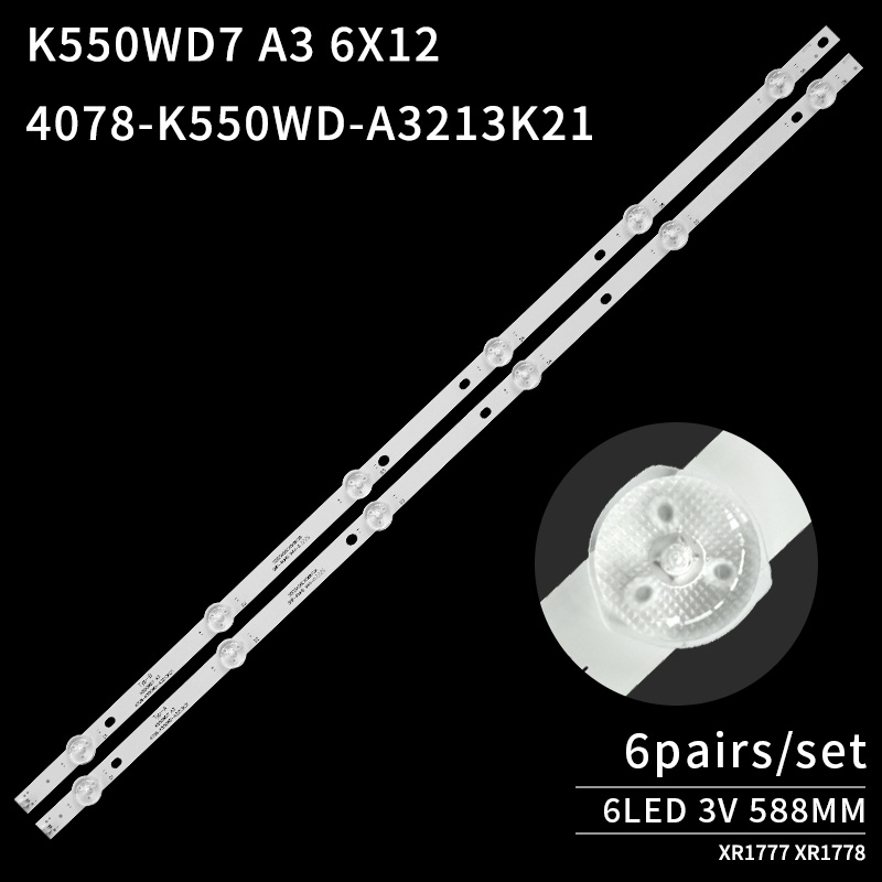 LED TV Backlight strips 4708-K550WD-A3213K31 K550WD7 A3 Typ-A/B for 55PUF6051/T3 LE55D8800 H55V9000