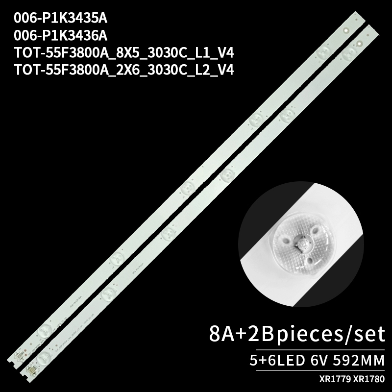 LED TV Backlight strips TOT-55F3800A_8X5_3030C_L1_V4 for L55F3800A 55S100