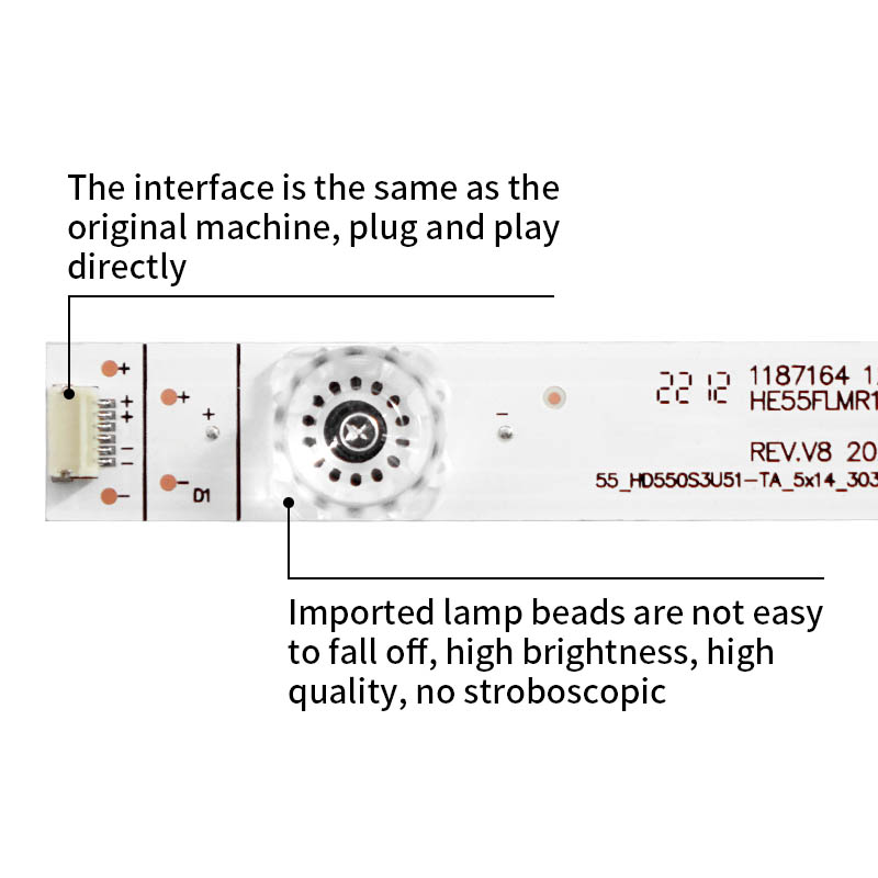 LED Television Backlight Strips HE55FLMR18815760002E for 55A6100 55HD550S3U51 H55A6500