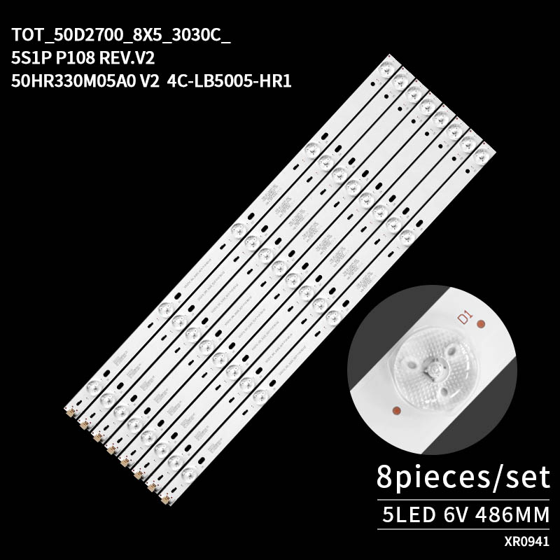 TV Baklight Bars  TOT_50D2700_8X5_3030C_5S1P P108 REV.V2 50HR330M05A0 V2 for 50S100  50D2700