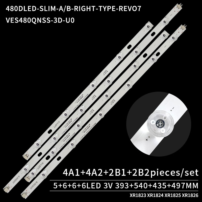 LED TV Backlight strips 4800LED SLIIM A-LEFT-TYPE Rev0.3 VES480QNSS-3D-U01 for TX-48CX350B TX-48CX400E TX-48CXW404 48S3653DB 48U7653DB