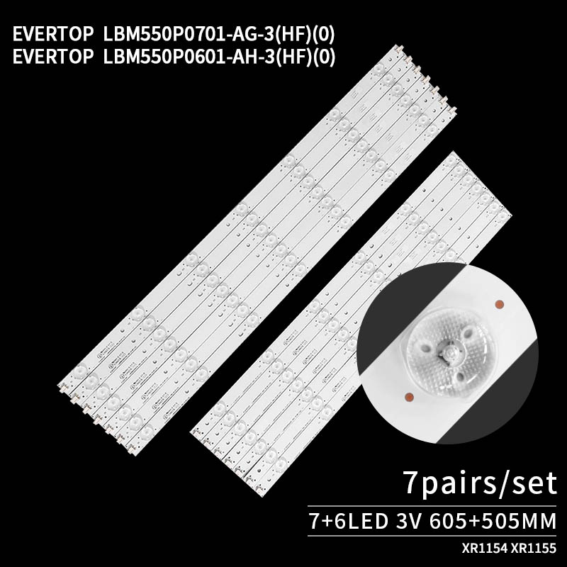 TV LED Backlight Bars EVERTOP  LBM550P0701-AG-3(HF)/LBM550P0601-AH-3(HF) for LD55U3100