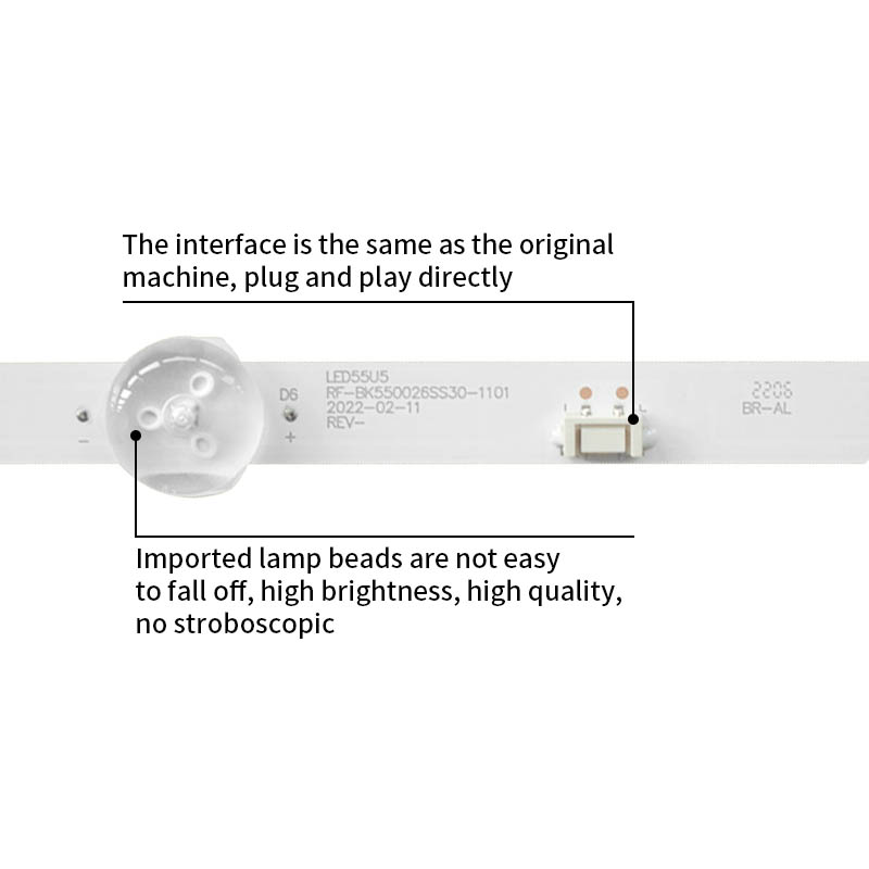 TV LED Backlight Strips LED55U5 RF-BK550026SS30-1101 for LED55C1 LED55X2 LED55U5