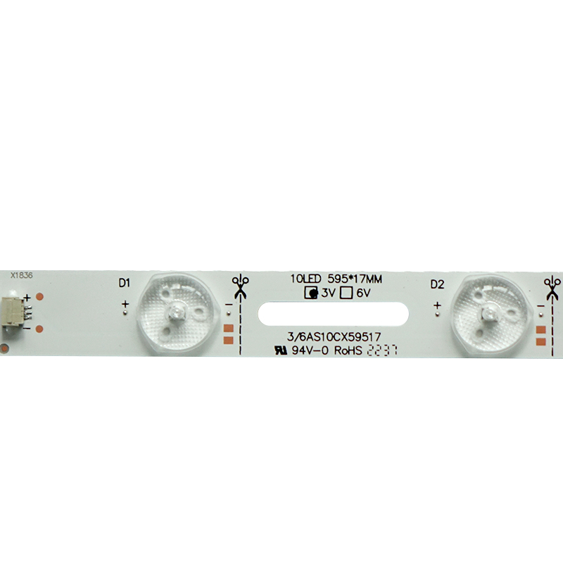 LED TV Backlight strips universal 10 LED 595*17mm short hole for flexible cutting repairment