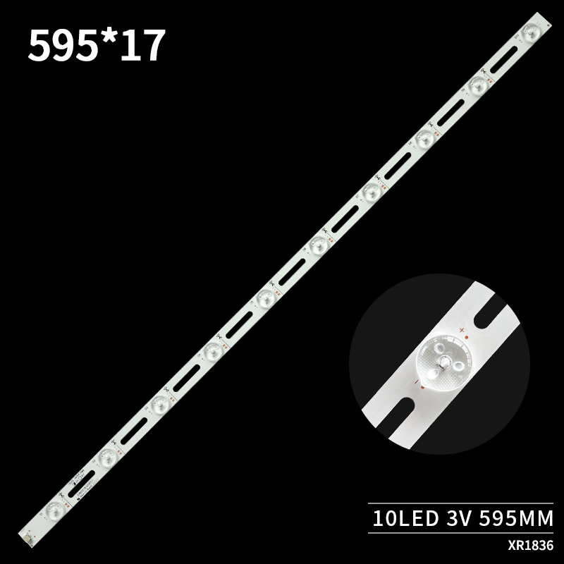LED TV Backlight strips universal 10 LED 595*17mm short hole for flexible cutting repairment