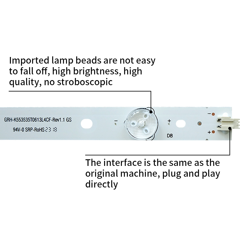 LED TV Backlight strips GRH-K553535T0613L4CF-Rev1.1 GS for 55S670 55U2000 55E5500U 55CE1168SR3 PLED5529A-C