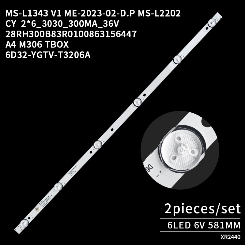 LED TV Backlight strips MS-L1343 V1 MS-L2202 CY  2*6_3030_300MA_36V 28RH300B83R0100863156447 for 32 inch