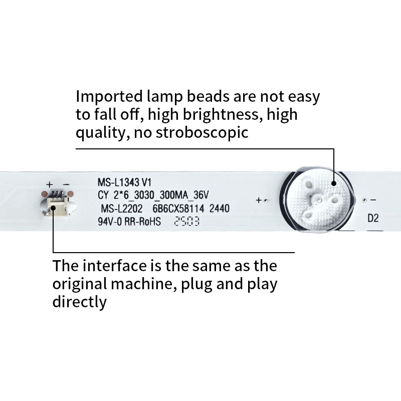 LED TV Backlight strips MS-L1343 V1 MS-L2202 CY  2*6_3030_300MA_36V 28RH300B83R0100863156447 for 32 inch
