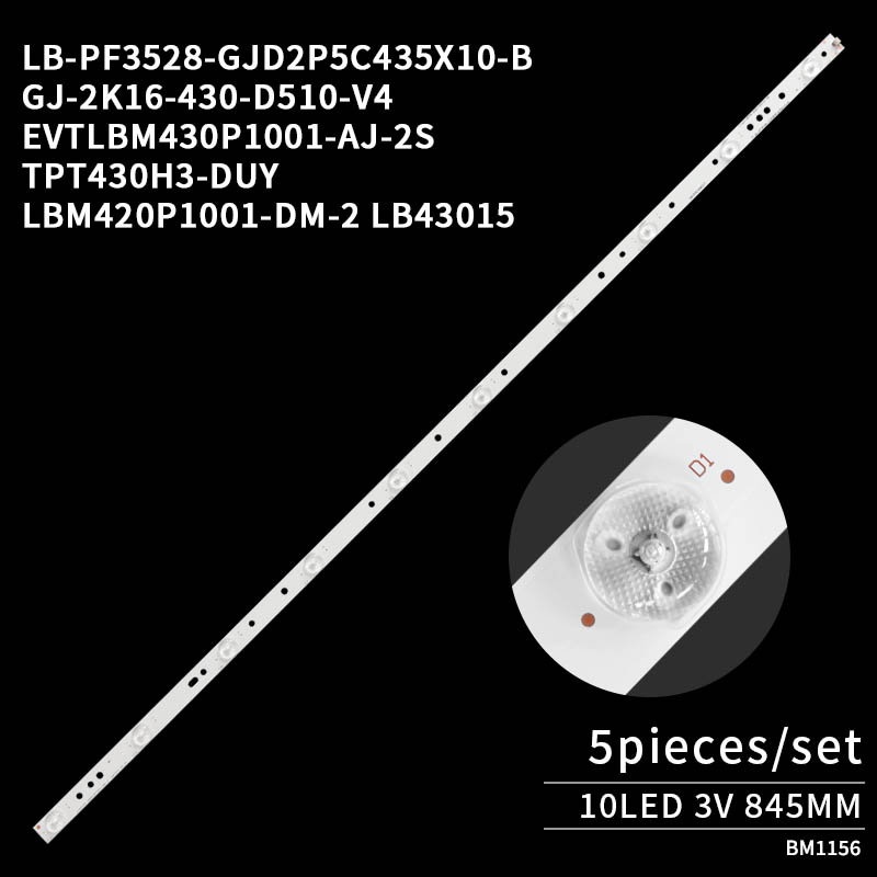 LED TV Backlight Bars EVERTOP LBM420P1001-DM-2 LB43015 V0_03 for LE43A3300 42HFA3856