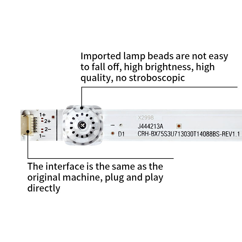 LED TV Backlight strips CRH-BK75S33030T1408870-REV1.5I for Hisense H75A6500 HZ75E5A 75E3D 75R6