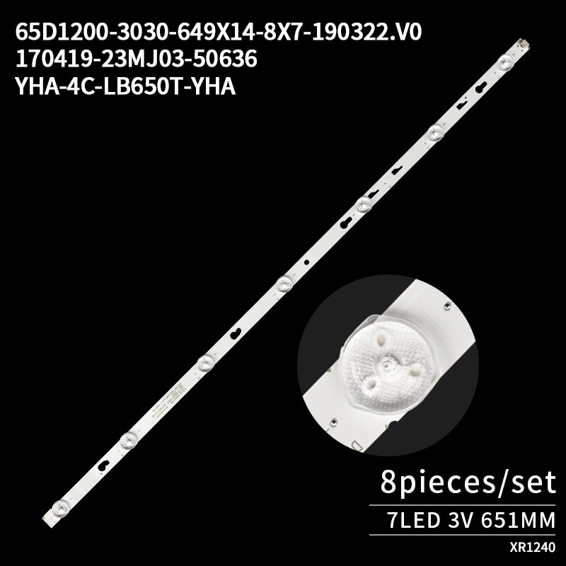 LED TV Backlight strips 4C-LB650T-YHA 65D1200-3030-649X14-8X7-190322.V0 65HR332M07A8 V0 for TCL L65M5-4C