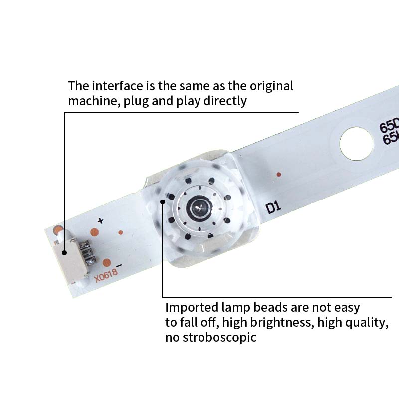 Backlight of TV Strips 65d6 8*6  65hr330m08a1 V4 for D65a620u 65v2  65u3800c 65u5850c