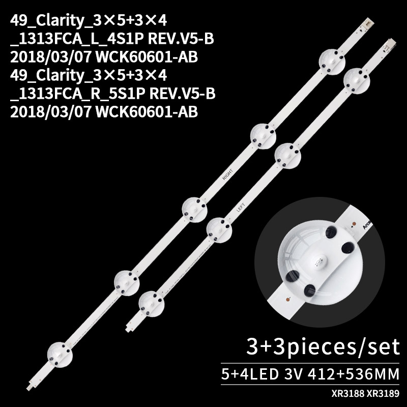 LED TV backlight strips 49_Clarity_3×5+3×4_1313FCA_R_5S1P REV.V5-B 2018/03/07 WCK60601-7AB