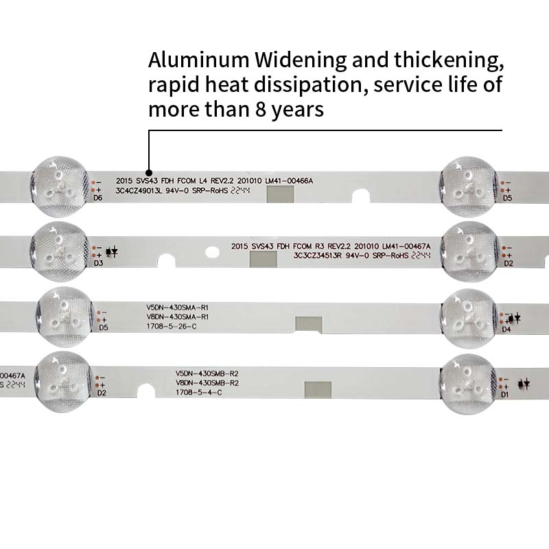 TV Backlight Strip SVS43 FCOM FHD L4 REV2.2 201010 LM41-00466A V5DN-430SMA-R1 R2 for UE43J5000AK UE43J5000AK