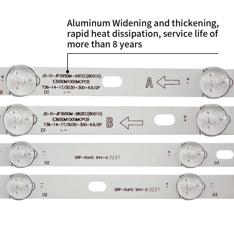 LED TV Backlight Strips JS-D-JP395DM-B82EC(80510) JS-D-JP395DM-A81EC(80510) E395DM1000MCPCB
