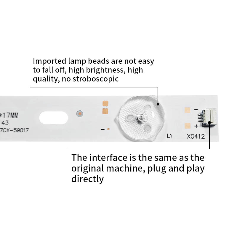LED TV Backlight strips 32 inches universal 7LED 590*17MM Short hole for 32 inches TV