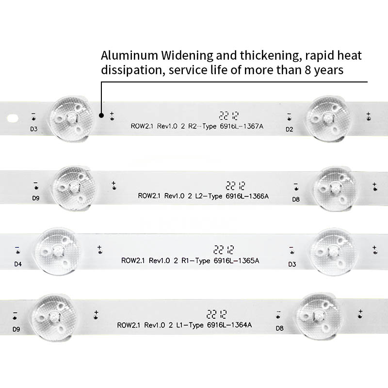 LED TV Backlight strips ROW2.1 Rev1.0 2 L1-Type 6916L-1364A ROW2.1 Rev1.0 2 R2-Type 6916L-1367A