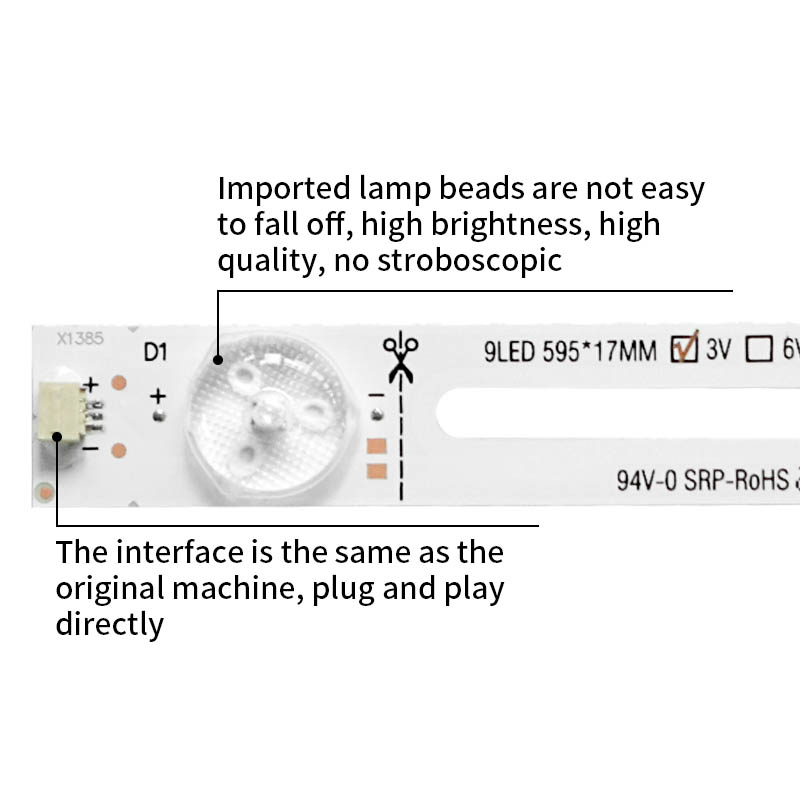 LED TV Backlight strips universal9 LED 595*17