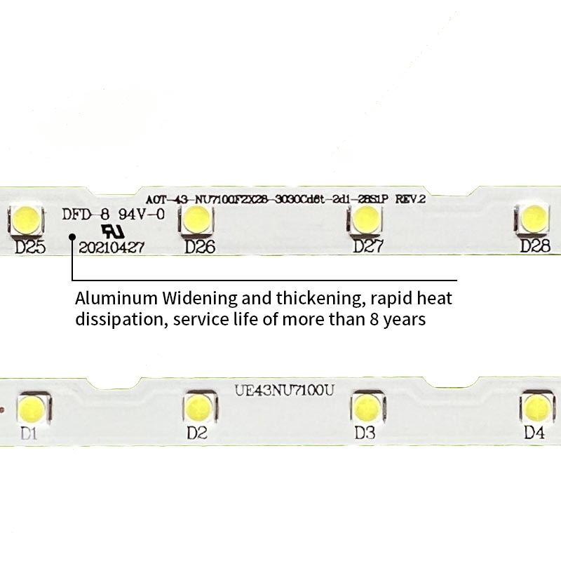 LED TV Backlight AOT-43-NU7100F2X28-3030Cd6T-2D1-28S1P REV.2 for 43NU7100U UE43NU7120U